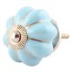 Turquoise Golden Line Medium Ceramic Melon Knob Online